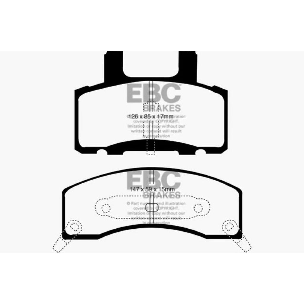EBC 90-93 Chevrolet C20 Greenstuff Front Brake Pads – Heavy Duty Truck and SUV Replacement
