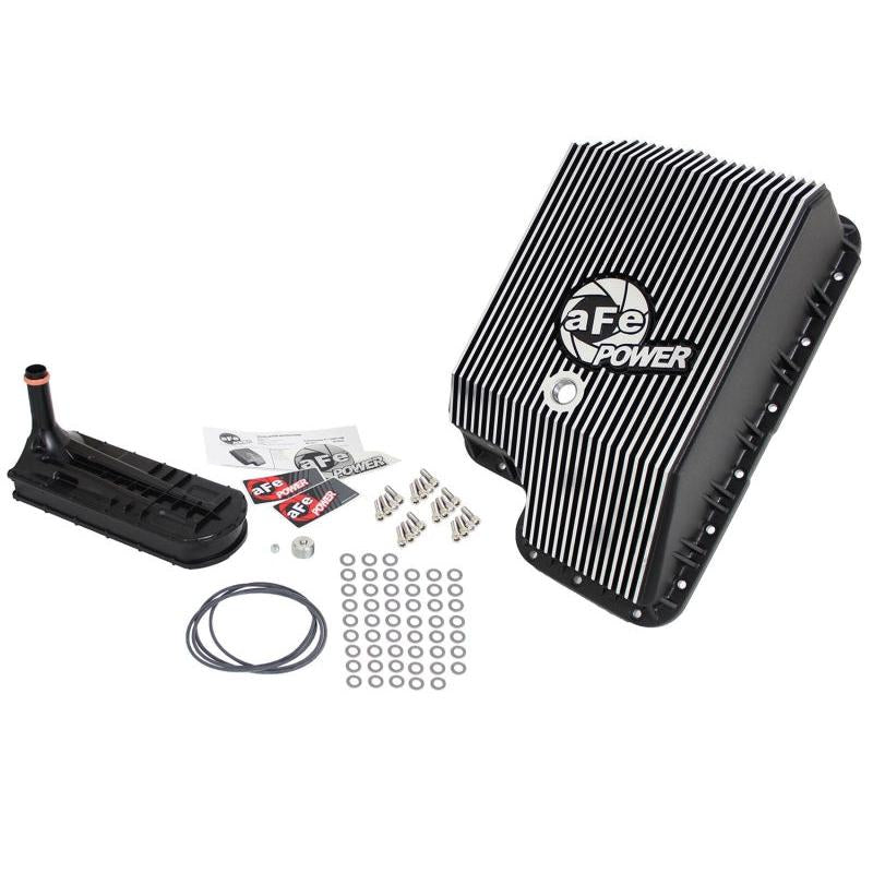 afe Transmission Pan (Black); Ford Diesel Trucks 03-10 V8-6.0/6.4L (td)-SR1 Performance