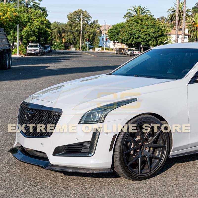 2014-19 Cadillac CTS Carbon Fiber Front Splitter & Side Skirts - Extreme Online Store