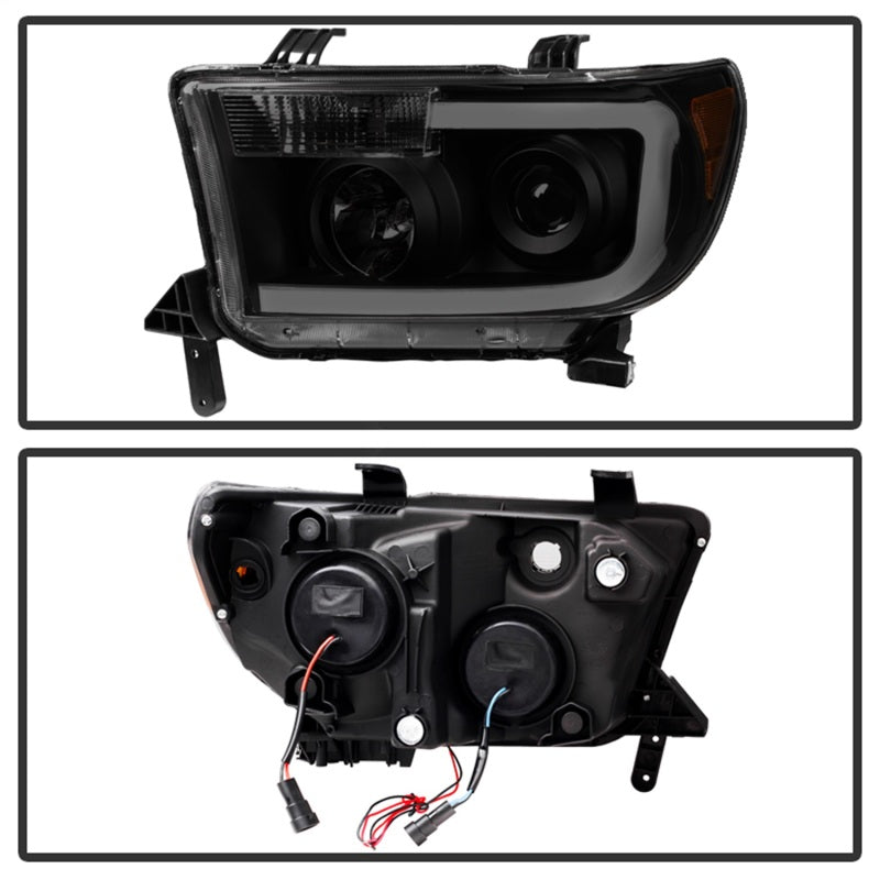 Xtune Toyota Tundra 07-13 LED Light Bar Projector Headlights Black Smoked PRO-JH-TTU07-LED-BSM-SR1 Performance