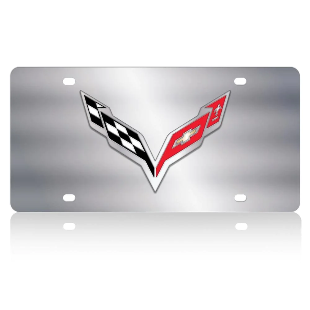 C7 Corvette License Plate - Stainless Steel-SR1 Performance