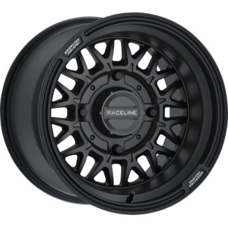 Raceline A13B Omega 15x10 Inch Satin Black Wheel for Powersports Vehicles (Part Number: A13B-51037-00)