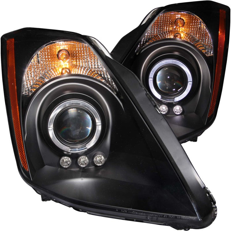 ANZO 2003-2005 Nissan 350Z Projector Headlights w/ Halo Black-SR1 Performance