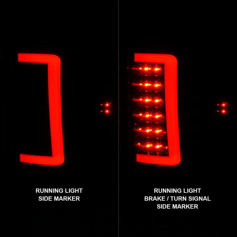 ANZO 2007-2013 GMC Sierra LED Tail Lights w/ Light Bar Black Housing Smoke Lens-SR1 Performance