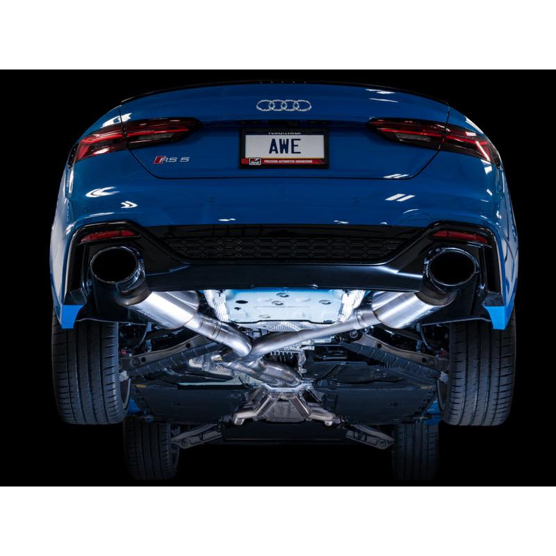 AWE Tuning Audi B9.5 RS 5 Coupe Non-Resonated Touring Edition Exhaust - RS-Style Diamond Black Tips-SR1 Performance