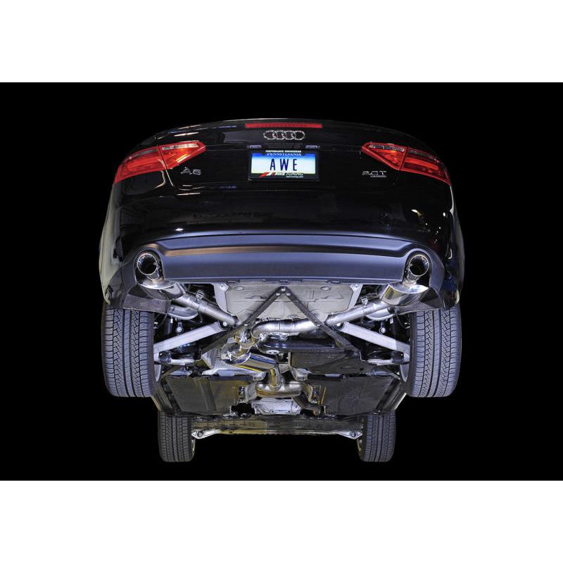AWE Tuning Audi B8 A5 2.0T Touring Edition Exhaust - Dual Outlet Polished Silver Tips-SR1 Performance