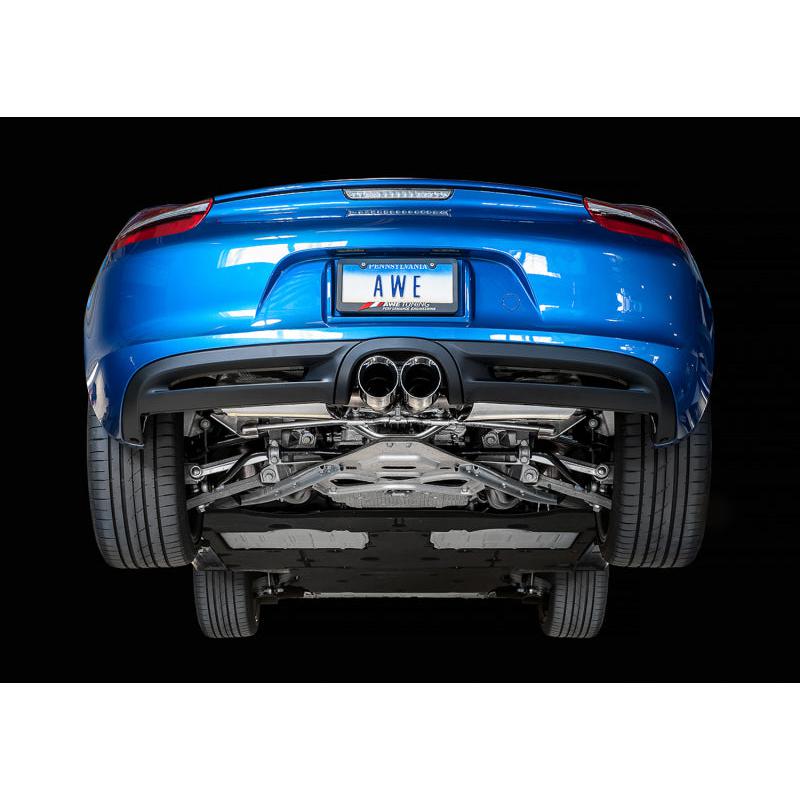 AWE Tuning Porsche 981 Performance Exhaust System - w/Chrome Silver Tips-SR1 Performance