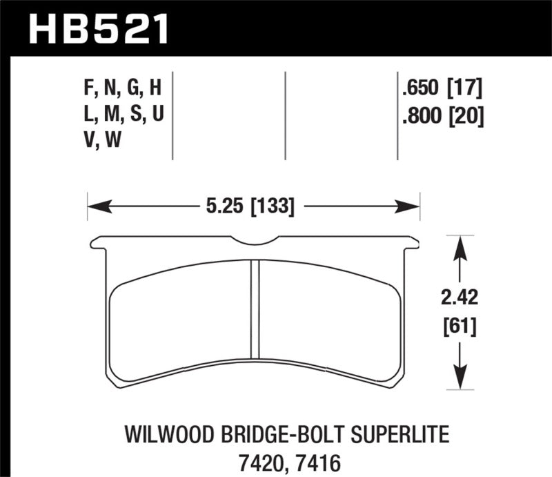 Hawk Wilwood Superlite 4/6 Forged DTC-60 Race Brake Pads-SR1 Performance
