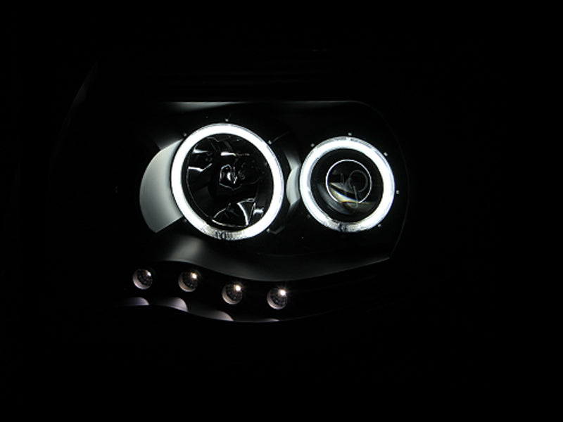 ANZO 2005-2011 Toyota Tacoma Projector Headlights w/ Halo Black-SR1 Performance