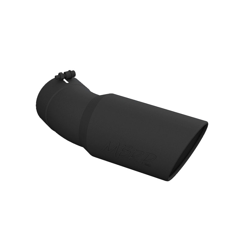 MBRP Universal Tip 6in OD 5in Inlet 15.5in Length 30 Deg Bend Angled Rolled End Black-SR1 Performance