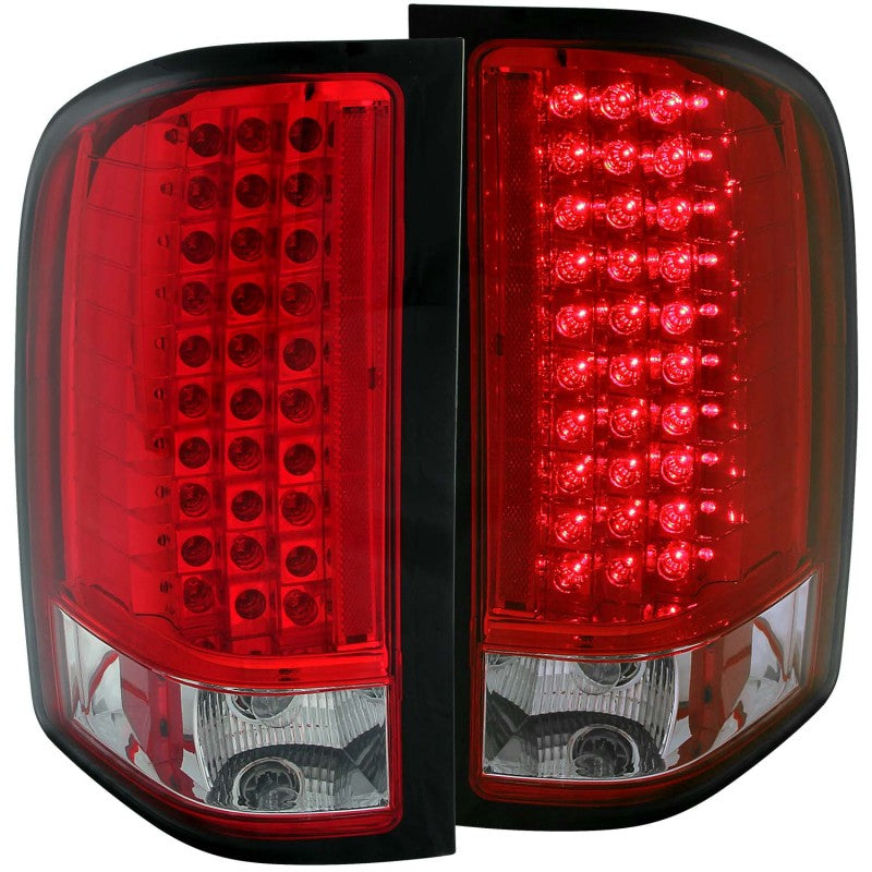 ANZO 2007-2013 Chevrolet Silverado 1500 LED Taillights Red/Clear-SR1 Performance
