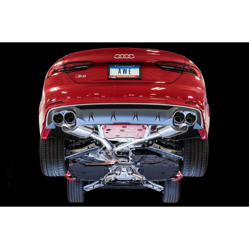 AWE Tuning Audi B9 S5 3.0T Touring Edition Exhaust - Black Diam Tips (102mm)-SR1 Performance