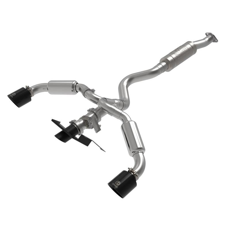 aFe 23-24 Toyota GR Corolla L3 1.6L (t) Gemini XV 3in to 2-1/2in Cat Back Exhaust w/ Black Tips-SR1 Performance