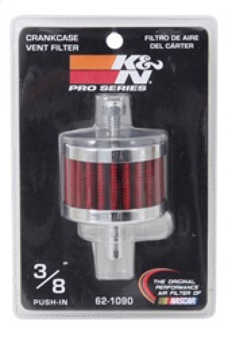 K&N Steel Base Crankcase Vent Filter 3/8in OD Tube 2in OD 1-1/2in Height-SR1 Performance