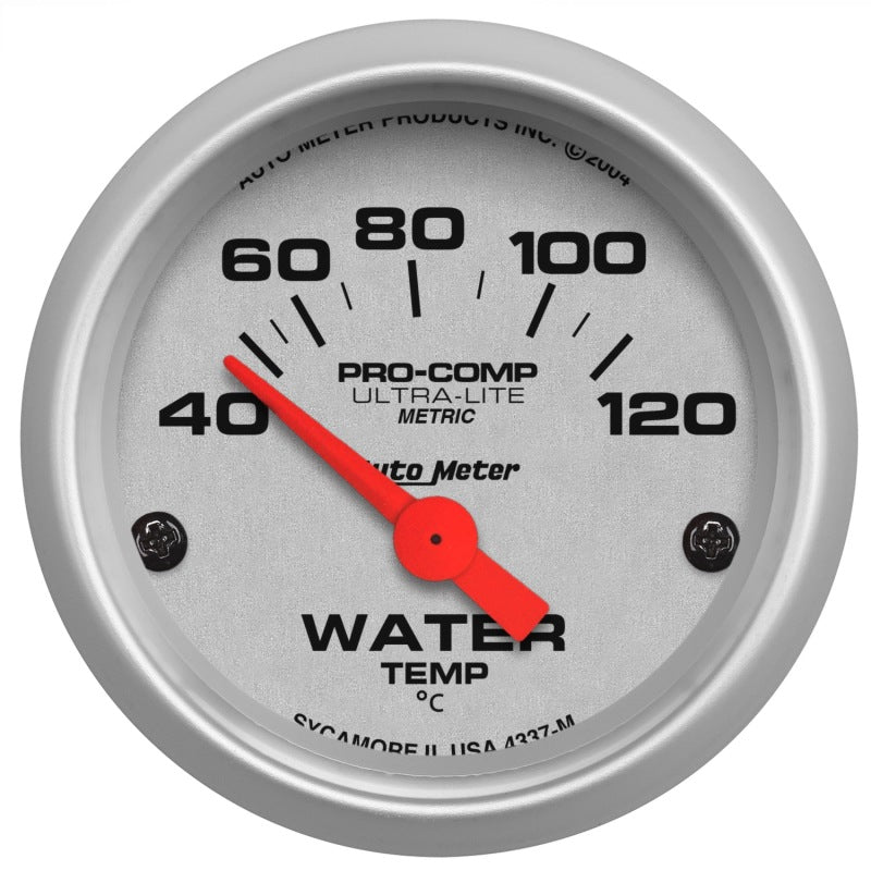 Autometer Ultra-Lite 52mm 40-120 Deg C Short Sweep Electronic Water Temp Gauge-SR1 Performance