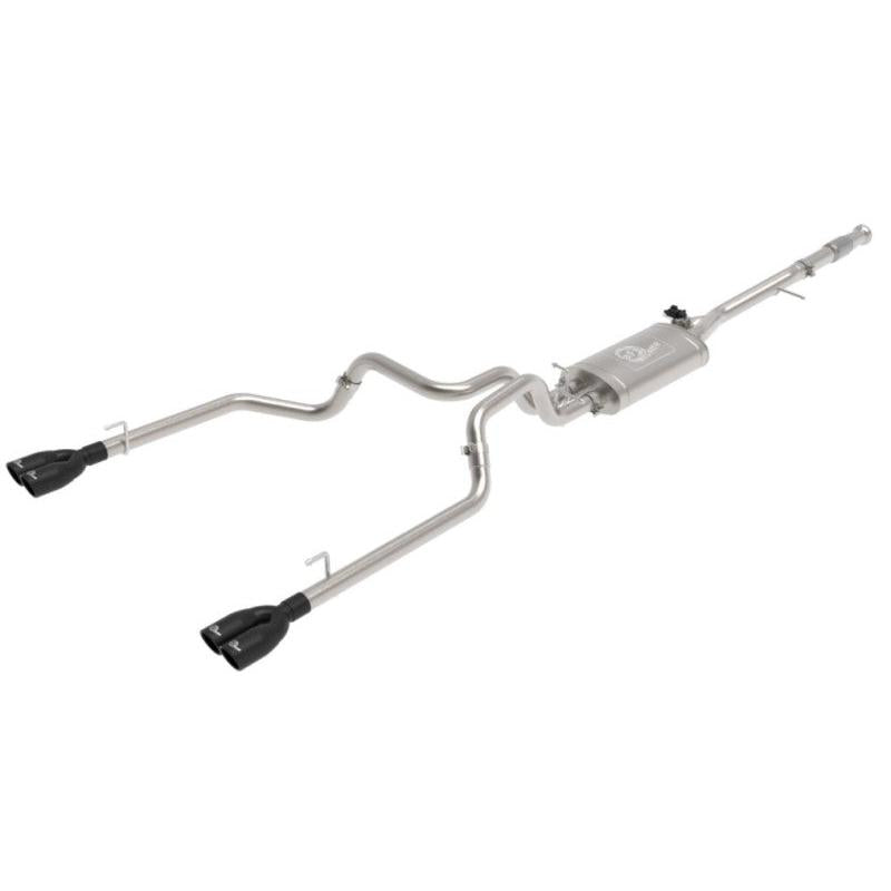 aFe Gemini XV 3in 304 SS Cat-Back Exhaust w/ Cutout 19-21 GM Silverado/Sierra 1500 V8- w/ Black Tips-SR1 Performance