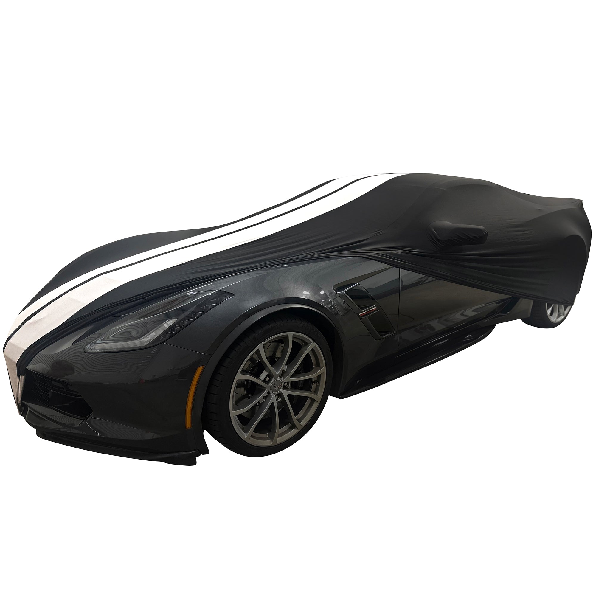 C7 Corvette Ultraguard Stretch Satin Indoor Car Cover with Stripes-SR1 Performance