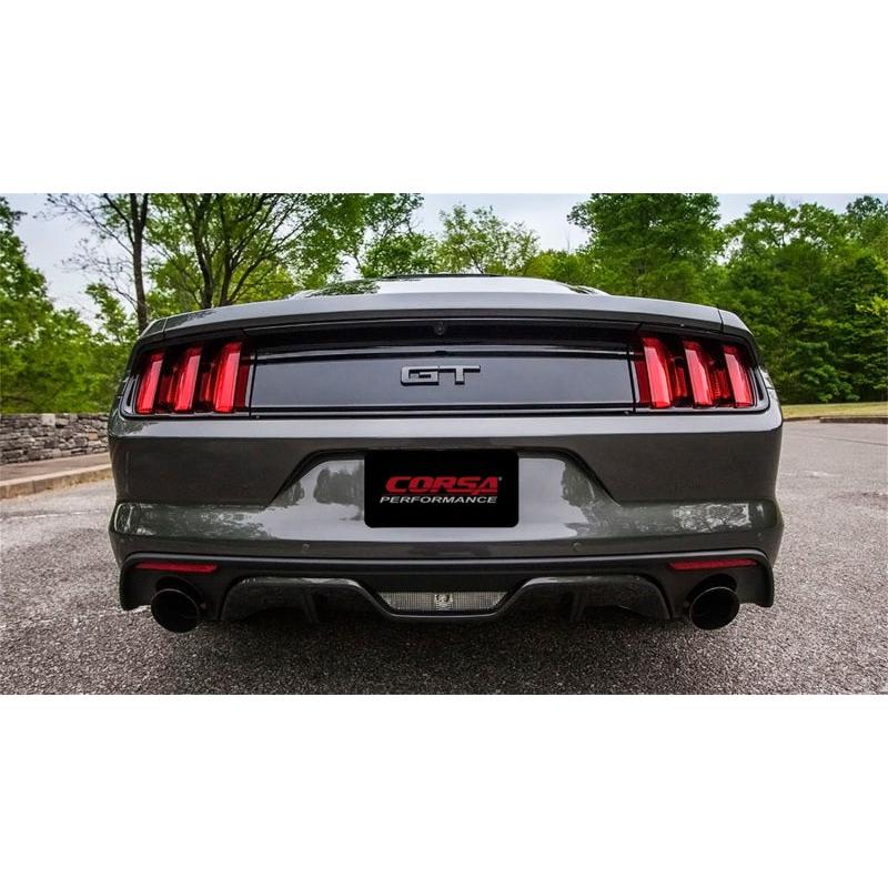 Corsa 2015-2017 Ford Mustang GT 5.0 3in Axle Back Exhaust Black Dual Tips (Touring)-SR1 Performance