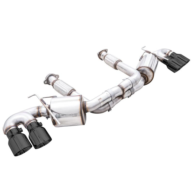 AWE Tuning 2020 Chevrolet Corvette (C8) Touring Edition Exhaust - Quad Diamond Black Tips-SR1 Performance