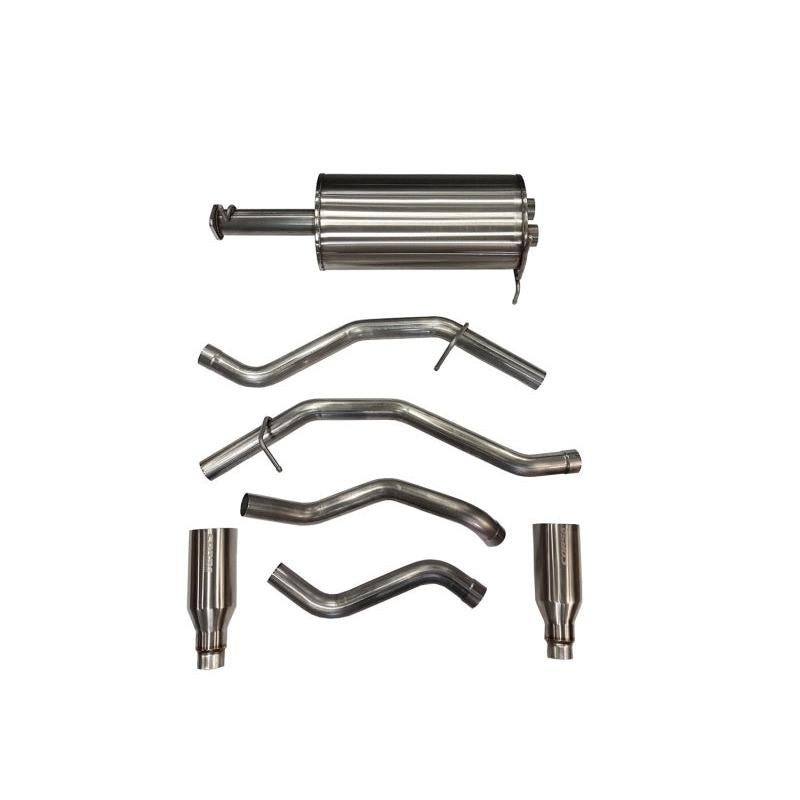 Corsa 19-24 Ram 1500 5.7L Crew Cab w/ 57in or 76in Bed Cat-Back Dual Rr Exit 5in Satin Polished Tips-SR1 Performance