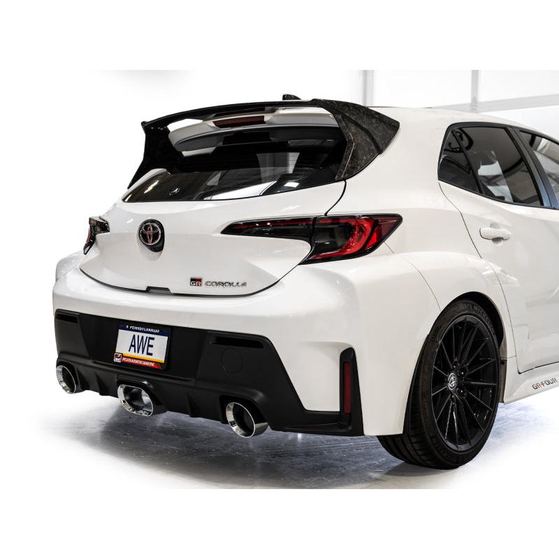 AWE 2023-2024 Toyota GR Corolla Touring Edition Catback Exhaust - Chrome Silver Tips-SR1 Performance