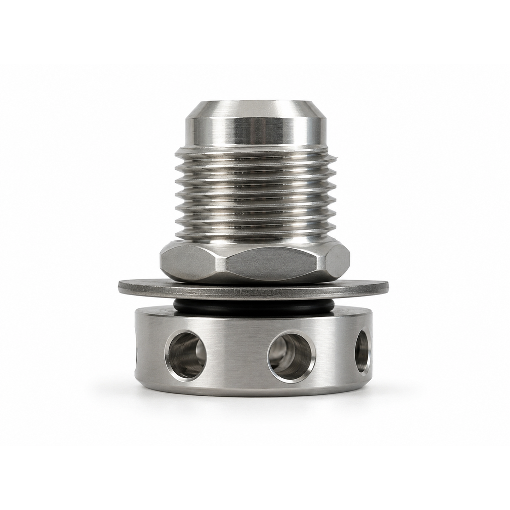 Granatelli 12AN Screw-In Billet Valve Cover Breather Baffle Kit