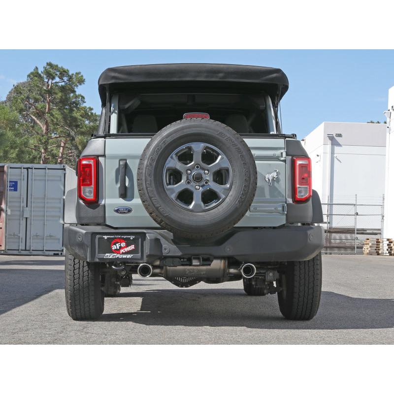 aFe 2021+ Ford Bronco L4-2.3L (t) / V6-2.7L (tt) Vulcan 3in. to 2.5in. SS Cat-Back - Polished-SR1 Performance