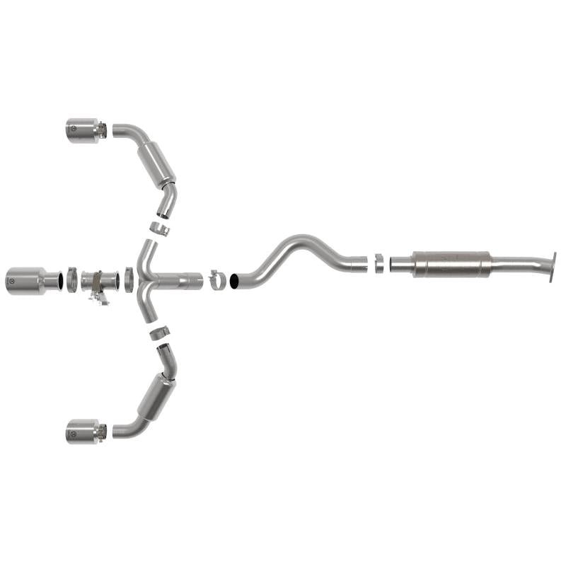 aFe 23-24 Toyota GR Corolla L3 1.6L (t) Gemini XV 3in to 2-1/2in Cat Back Exhaust w/ Polished Tips-SR1 Performance