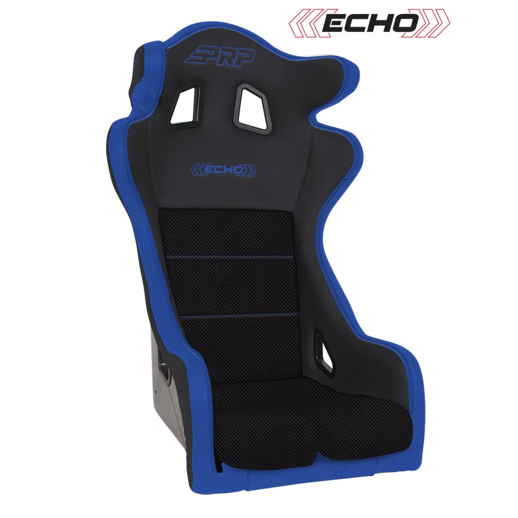 PRP Echo Composite Seat- Black/Blue (PRP Blue Outline/Delta Blue- Blue Stitching)-SR1 Performance