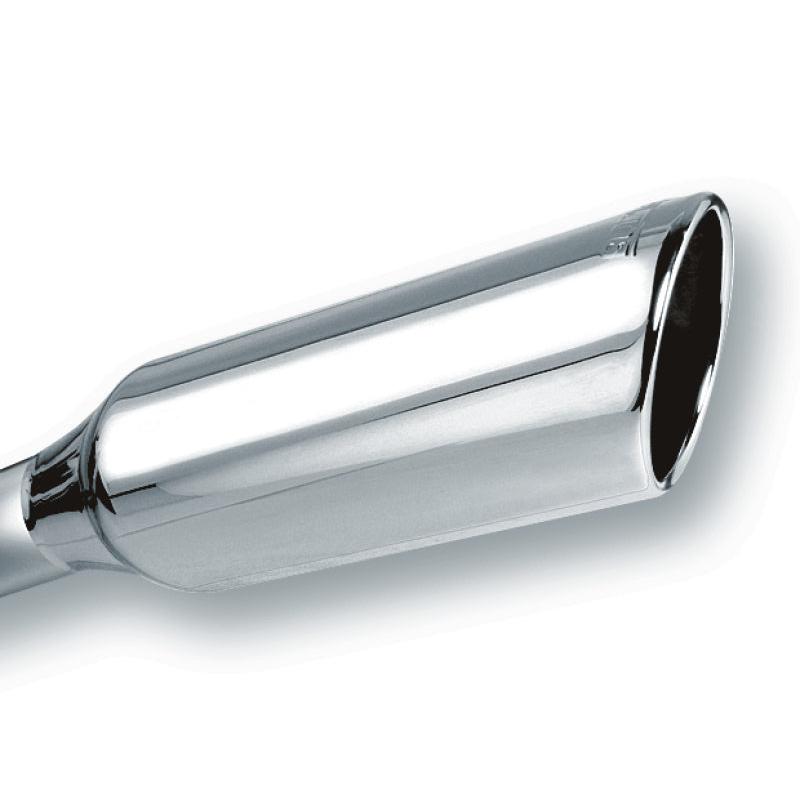 Borla 2.25in Inlet 4in Round Rolled Angle Cut x 12in Long Embossed Exhaust Tip-SR1 Performance