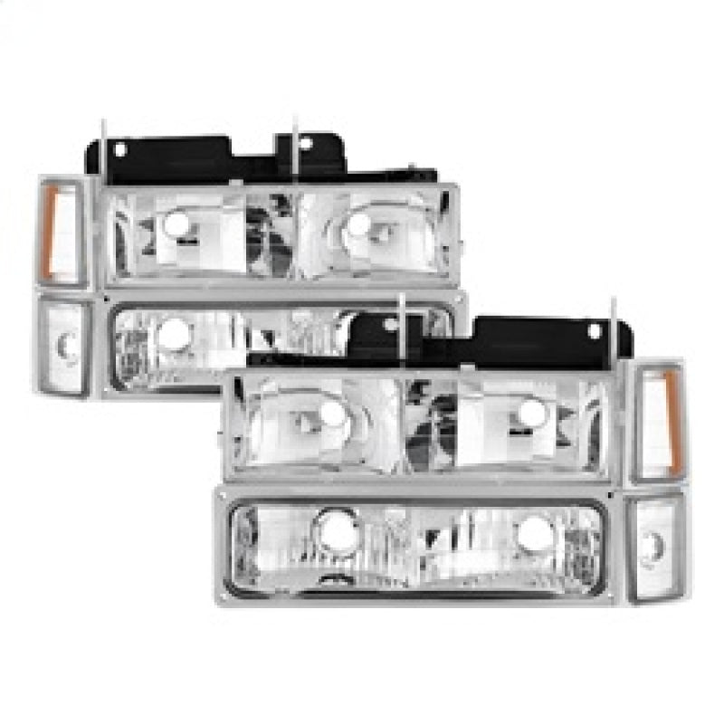 Xtune Chevy Suburban 94-98 Headlights w/ Corner & Parking Lights 8pcs Chrome HD-JH-CCK88-AM-C-SET-SR1 Performance