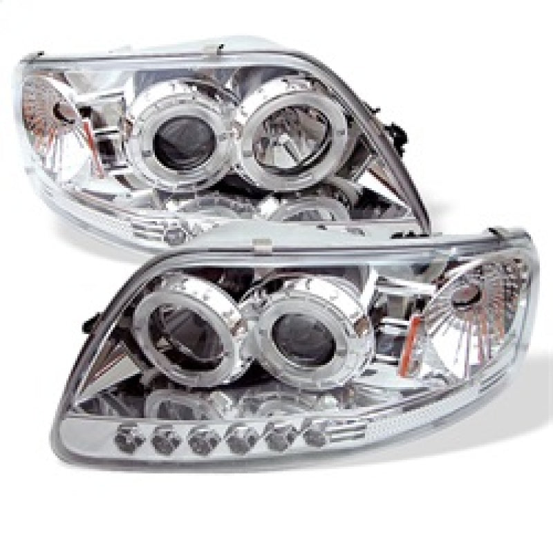Spyder Ford F150 97-0 Projector - LED Halo Amber Reflctr LED Chrome PRO-YD-FF15097-1P-AM-C-SR1 Performance