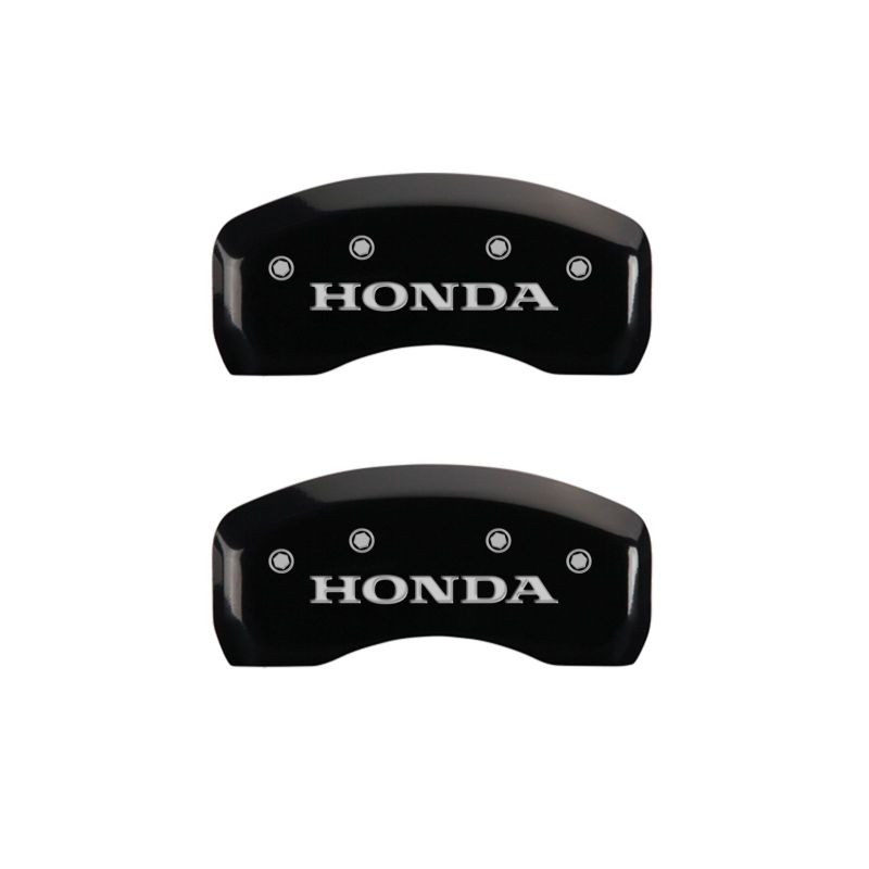 MGP 4 Caliper Covers Engraved Front & Rear Honda Black finish silver-SR1 Performance