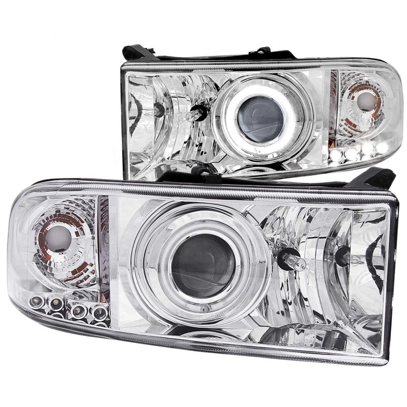 ANZO 1994-2001 Dodge Ram Projector Headlights w/ Halo Chrome-SR1 Performance