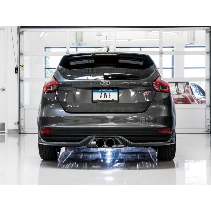 AWE Tuning Ford Focus ST Touring Edition Cat-back Exhaust - Non-Resonated - Chrome Silver Tips-SR1 Performance