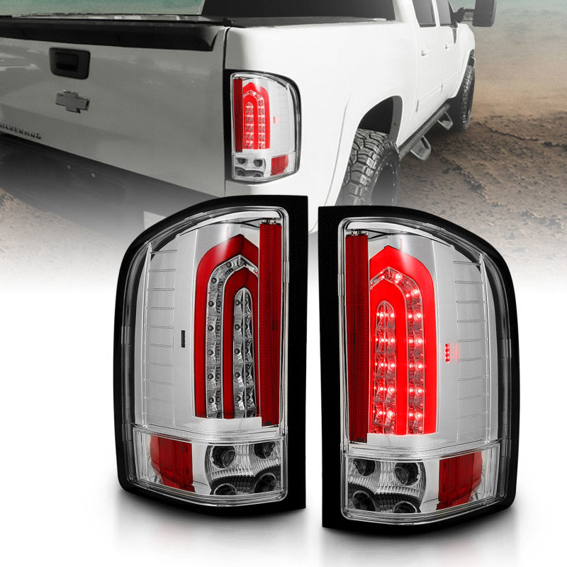 ANZO 2007-2013 Chevrolet Silverado 1500 LED Taillights Chrome-SR1 Performance