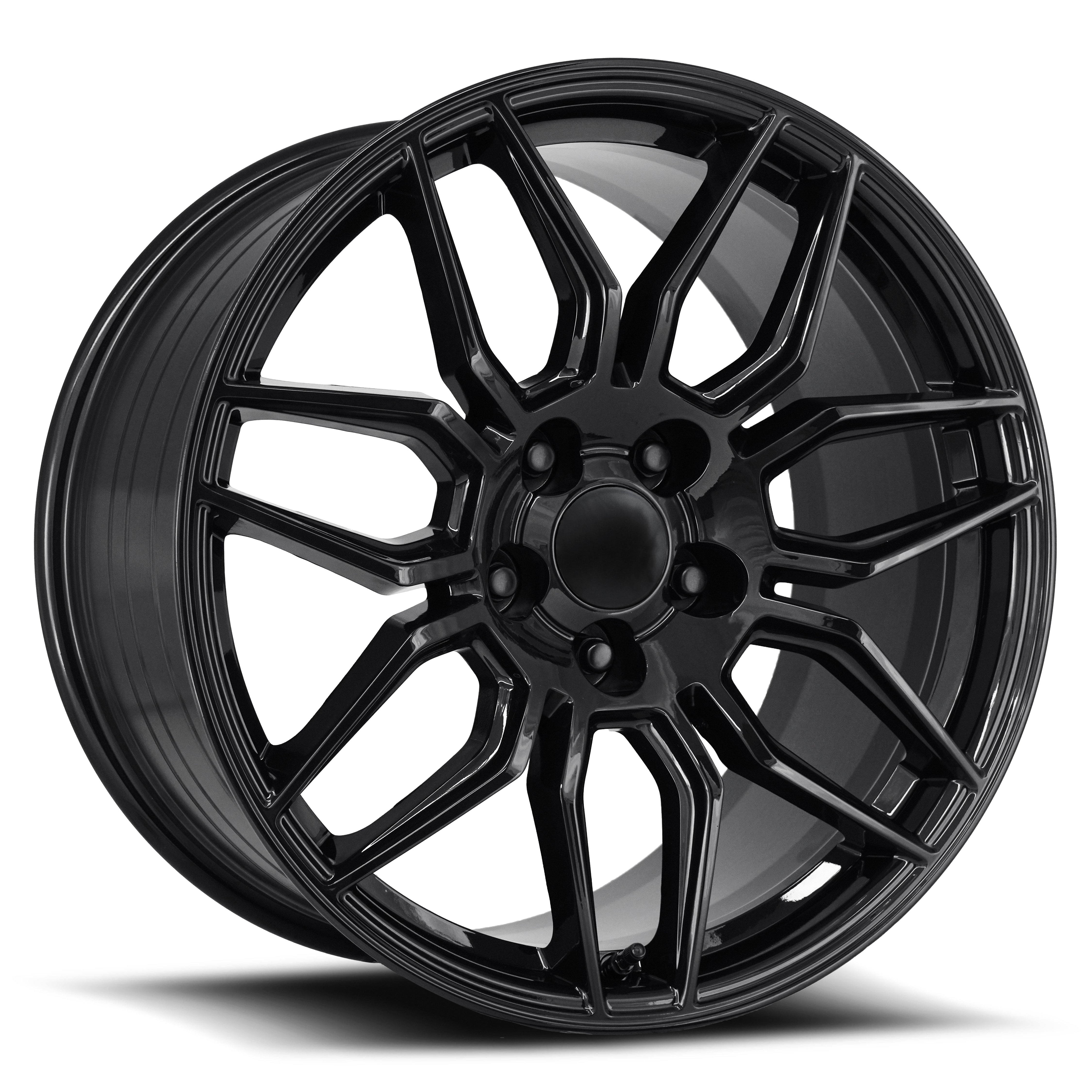 19X10 5X4.75 +40 HB 70.3 C8 Z06 GLOSS BLACK WITH CAP-SR1 Performance