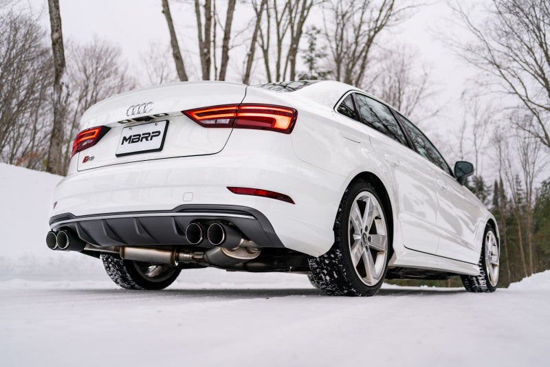 MBRP 15-18 Audi S3 SS 3in Quad Split Rear Exit w/ Carbon Fiber Tips - T304-SR1 Performance