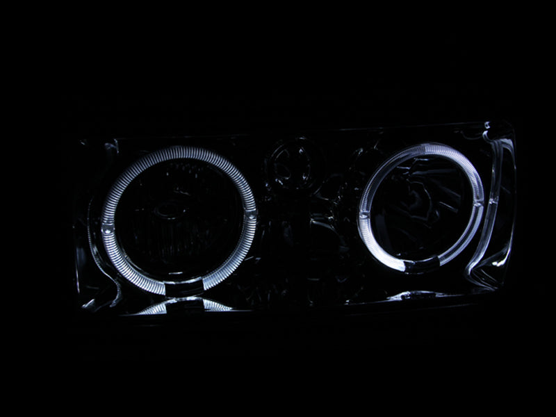 ANZO 1991-1994 Toyota Land Cruiser Crystal Headlights w/ Halo Chrome-SR1 Performance