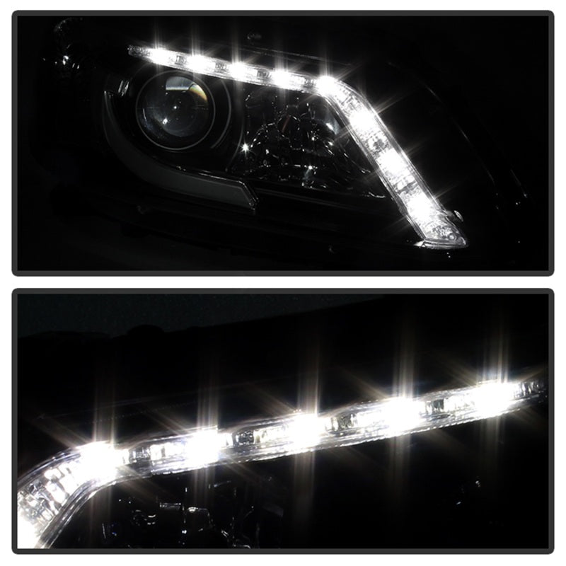 Spyder Honda Accord 2013-2015 4DR Projector Headlights Light Bar DRL Black PRO-YD-HA13-LBDRL-BK-SR1 Performance