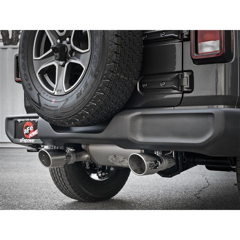aFe Rebel Series 2.5in 409 SS Cat-Back Exhaust w/ Polished Tips 2018+ Jeep Wrangler (JL) V6 3.6L-SR1 Performance