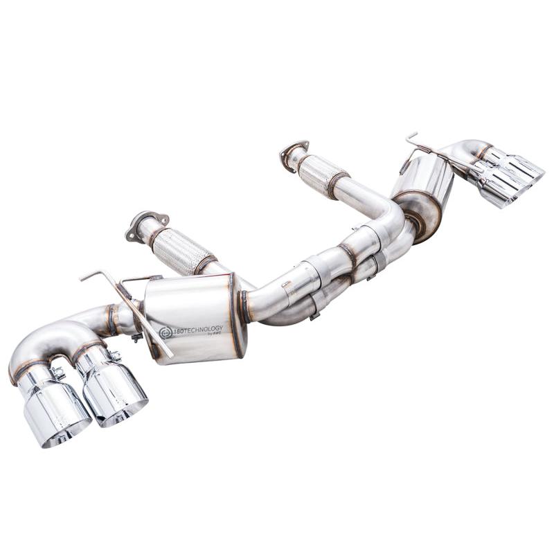 AWE Tuning 2020 Chevrolet Corvette (C8) Touring Edition Exhaust - Quad Chrome Silver Tips-SR1 Performance