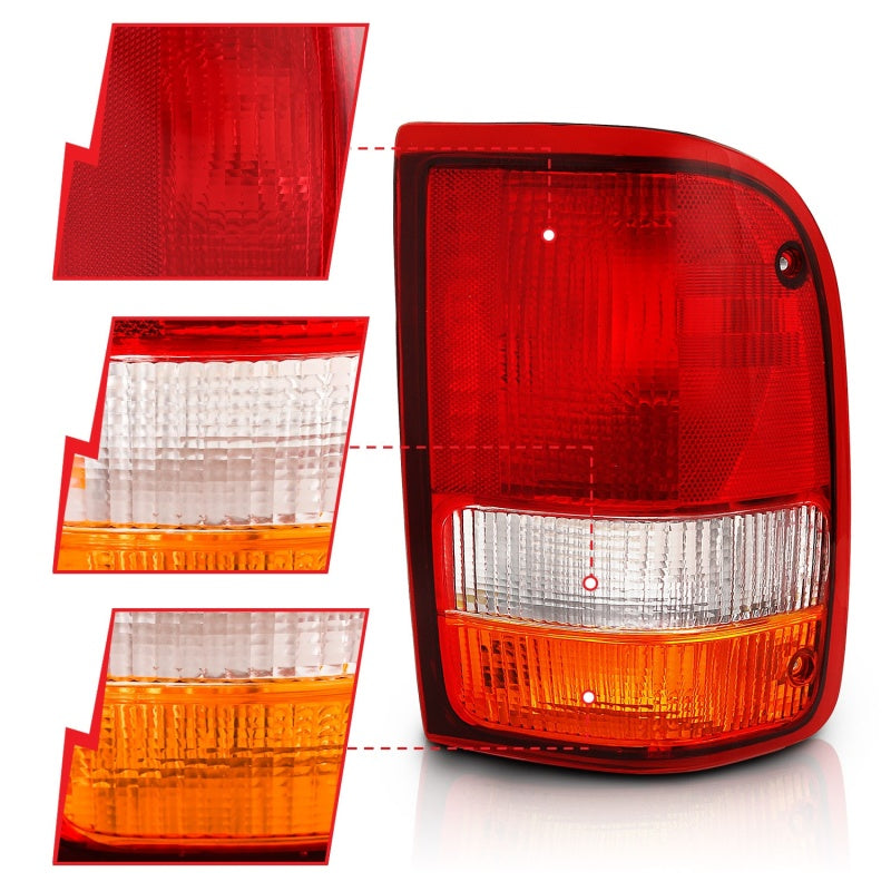 ANZO 1993-1997 Ford Ranger Tail Light Red/Cear (OE)-SR1 Performance