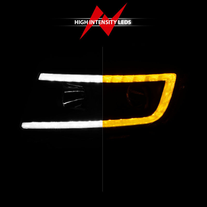 ANZO 11-13 Jeep Grand Cherokee (Factory Halogen Only) Projector Headlights w/Light Bar Swtchbk Black-SR1 Performance