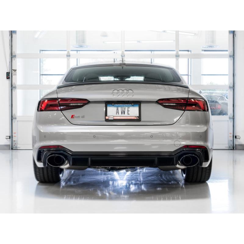 AWE Tuning Audi B9 RS 5 Sportback Touring Edition Exhaust-Resonated- Diamond Black RS Style Tips-SR1 Performance