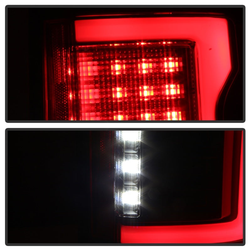 Spyder 15-18 Ford F-150 Light Bar LED Tail Lights (w/Blind Spot) - Black (ALT-YD-FF15015BS-LBLED-BK)-SR1 Performance