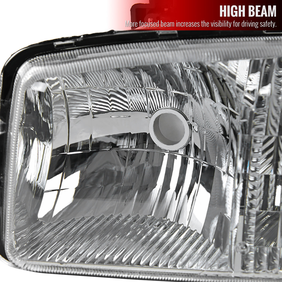 1999-2006 GMC Sierra/Yukon/Yukon XL Factory Style Crystal Headlights w/ Bumper Lights (Chrome Housing/Clear Lens)
