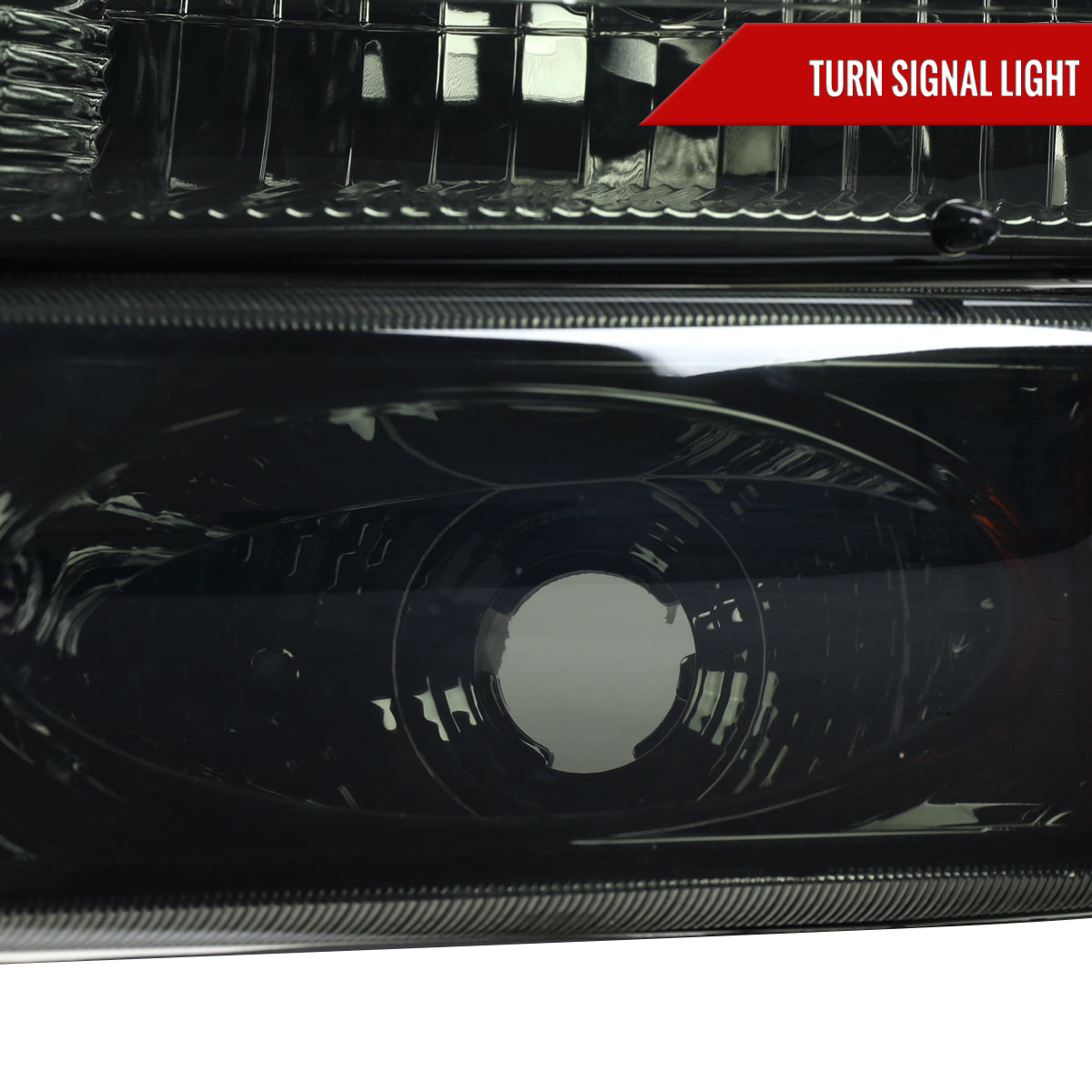 1999-2002 Chevrolet Silverado/ 2000-2006 Tahoe/Suburban Factory Style Headlights w/ Bumper Light Assembly (Chrome Housing / Smoked Lens)
