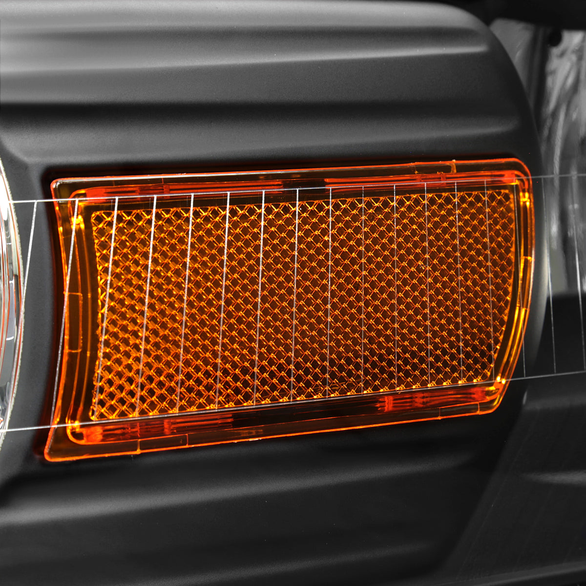 2006-2011 Mercury Grand Marquis Factory Style Headlights and Corner Lamps (Matte Black Headlights/Clear Lens)