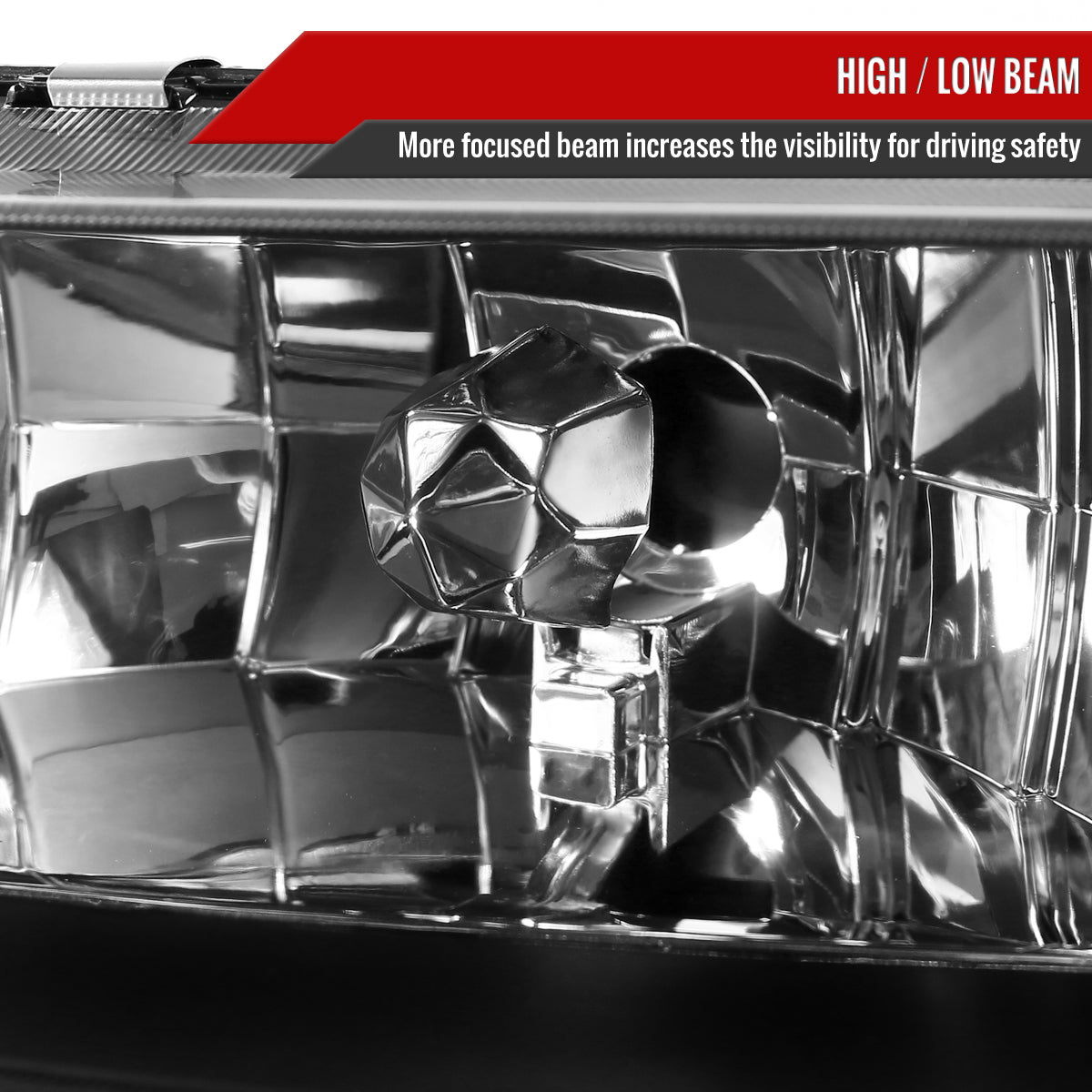1990-1993 Acura Integra Factory Style Crystal Headlights w/ Amber Reflectors (Matte Black Housing/Clear Lens)